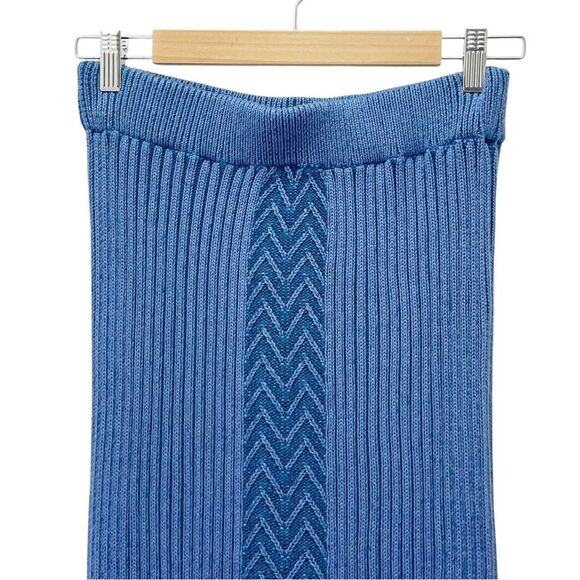 Anthropologie Chunky Knit Midi Sweater Skirt Cornflower Blue Women’s Size Medium - Picture 6 of 11